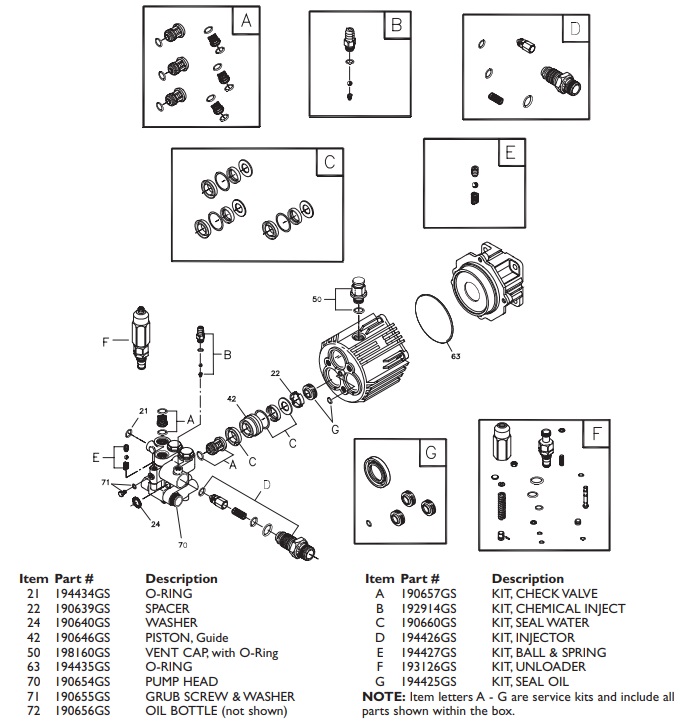 194003GS pump repair parts